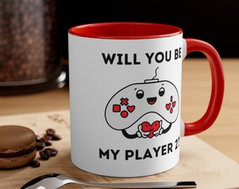 Red Gamer Valentine Mug Will You Be My Player 2 Romantic Gamer Mug Anniversary Gamer Mug Gaming Gift Husband Video Game Love Mug Gift Wife