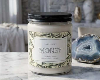 Money Manifestation Candle: Scented Soy Wax Candle, Home Decor Gift