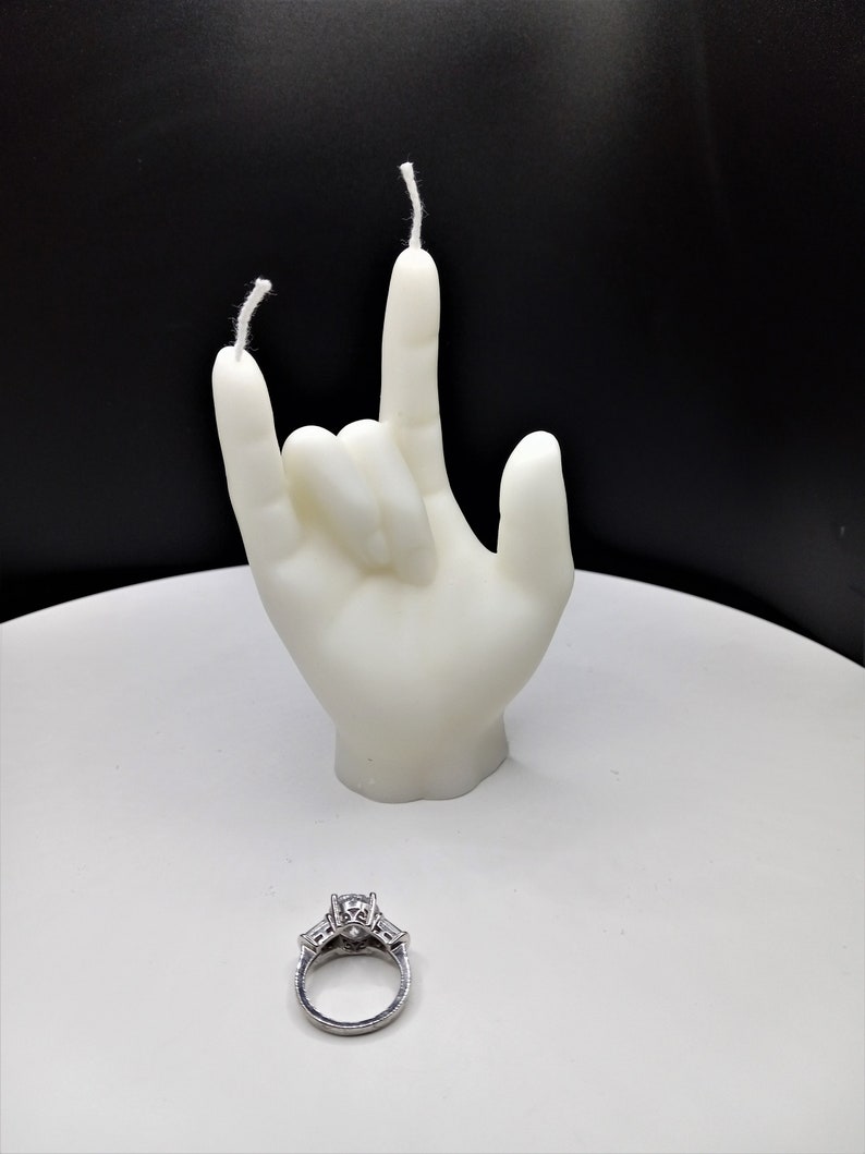 Love Hand Symbol Candle-3D Hand Candle-Hand Gesture Candle-Realistic Hand candle Sign Language Candle Cake Topper Fondant Candle Home Decor image 8