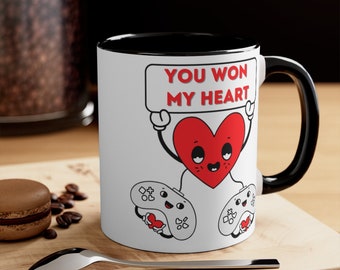 You Won My Heart Video Game Coffee Mug Romantic Mug Anniversary Gamer Mug Gift for Gaming Husband Video Game Love Mug Gift Wife Valentine