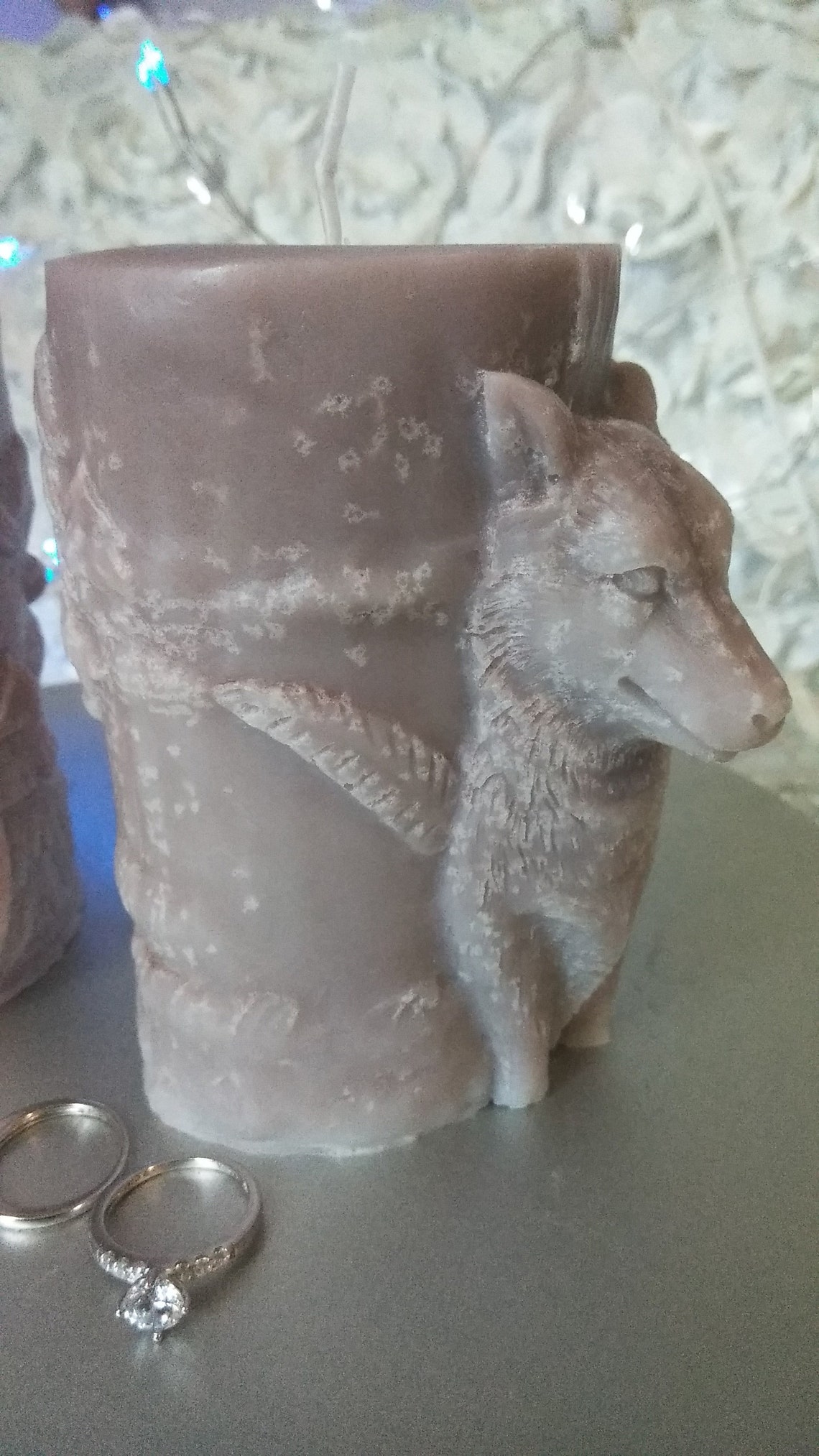 Carved Candle Wolf Tealight VotivePillars Animal Lover Etsy