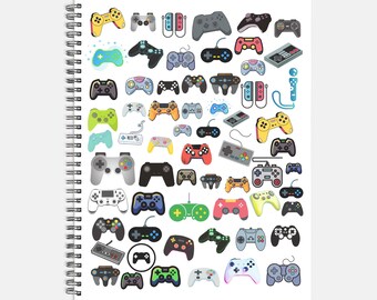 Video Game Notebook Softcover Spiral 8.5 x 11 School Size Boys Birthday Gaming Gift for Boys Gamer Gifts Christmas Stocking Stuffer Husband