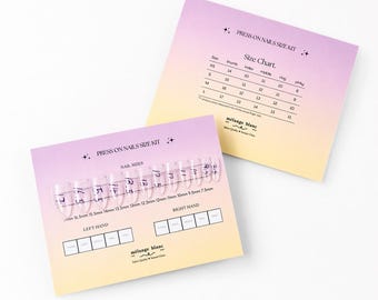 FREE Press on Nail Size Kit, sizing kit, nail size kit, press on size kit