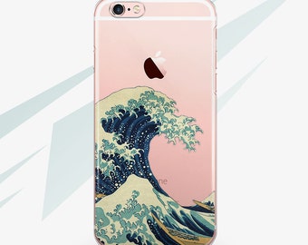 Kanagawa Wave Case iPhone 7 Case iPhone 6s Case Clear iPhone 7 Plus Case Phone 6 Case Ocean iPhone SE Case for Samsung Galaxy S8 RA1537