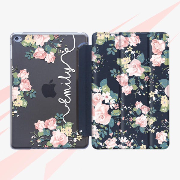 Monogram iPad Air 3 Case Childproof iPad Air 3 Case And Cover A2153 Case Floral Mini iPad 5 Case iPad Pro 11 Case iPad Pro 12.9 Case RA4502