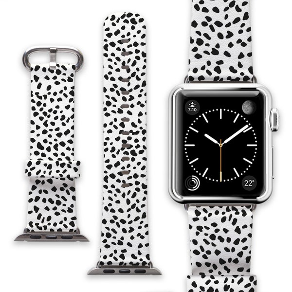 Dalmatian iWatch Band 38mm Leather Cute Strap Women Design Apple Watch Band iWatch Wite And Black Leather Band Watch 40mm Lovely Gift RA2297