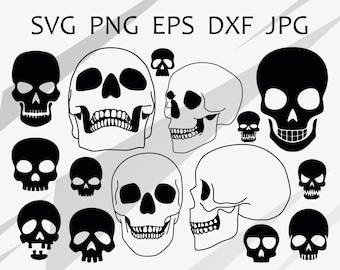 Graphic Skull eps Vector Download Files Full Face Skull png Cut files Zip SVG DXF eps png jpg RA2376