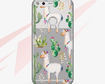 Llama Google 3A Pixel Case Google Pixel 3 Case Google Pixel 2 XL Case Pixel XL Case Galaxy S9 Plus Case Samsung Galaxy S8 Case Clear RA1591