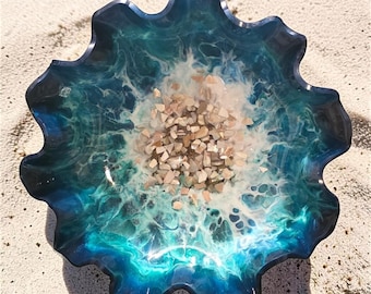 Ocean inspired resin bowl