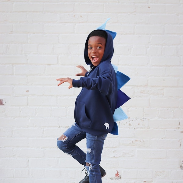 Dinosaur Hoodie, Dino Hoodie, Navy Blue Dinosaur Sweater, Toddler Halloween Costume, Dinosaur Birthday Present, Grandson Gifts, Kids Gifts