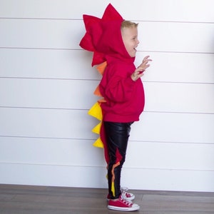 Kids Halloween Costume, fire dragon costume, red dragon costume, Christmas gift, dragon hoodie, toddler boy costume, boy girl gifts image 1