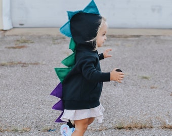 Girls Dinosaur Costume - mermaid tail - girls dinosaur hoodie - purple dinosaur gift - dinosaur Halloween costume - kids Christmas gift idea