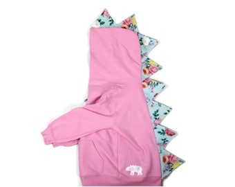 Pink dinosaur hoodie, dino hoodie, toddler sweatshirt, girl dinosaur costume, dinosaur birthday party, granddaughter gift, READY TO SHIP