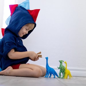 Red & Blue Dino Hoodie - kids dinosaur gift - blue dinosaur - dinosaur hoodie - boys dinosaur sweatshirt - kids dinosaur Halloween costume