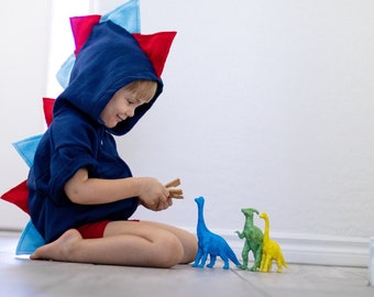 Red & Blue Dino Hoodie - kids dinosaur gift - blue dinosaur - dinosaur hoodie - boys dinosaur sweatshirt - kids dinosaur Halloween costume