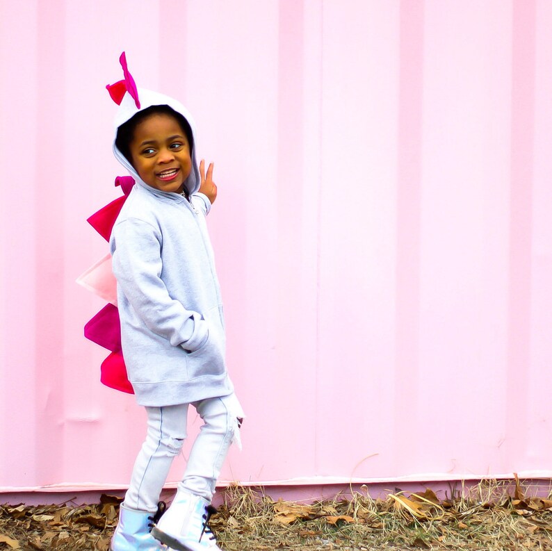 Girly Pink Dinosaur Hoodie / pink dinosaur / Halloween Etsy