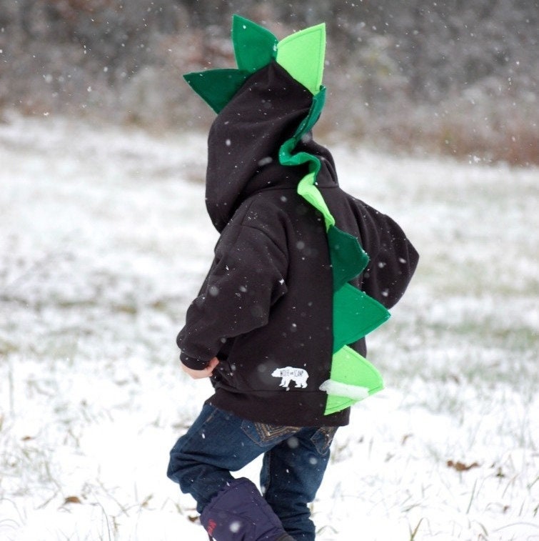 Kids Dino Hoodie Boy Spike Shirt Green Dinosaur Dinosaur Birthday 