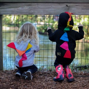 Bright Rainbow Toddler Sweatshirt, Dino Hoodie, Dinosaur Costume, Boy Shirt, Girl Shirt, Rainbow Sweater, READY TO SHIP image 6