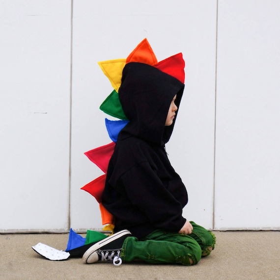 Kids Rainbow Dragon Halloween Costume Dinosaur Hoodie Kids