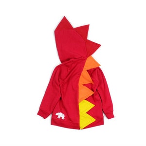 Kids fire red dinosaur hoodie, boy spike shirt, dinosaur costume, dinosaur birthday party, toddler sweatshirt , Halloween, dinosaur gift