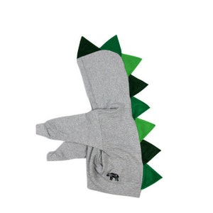 Green Dinosaur Hoodie, Toddler Sweatshirt, Dinosaur Costume, Dino Spike Hoodie, Boy Girl Costume, Halloween, Kids Gifts, READY TO SHIP image 5