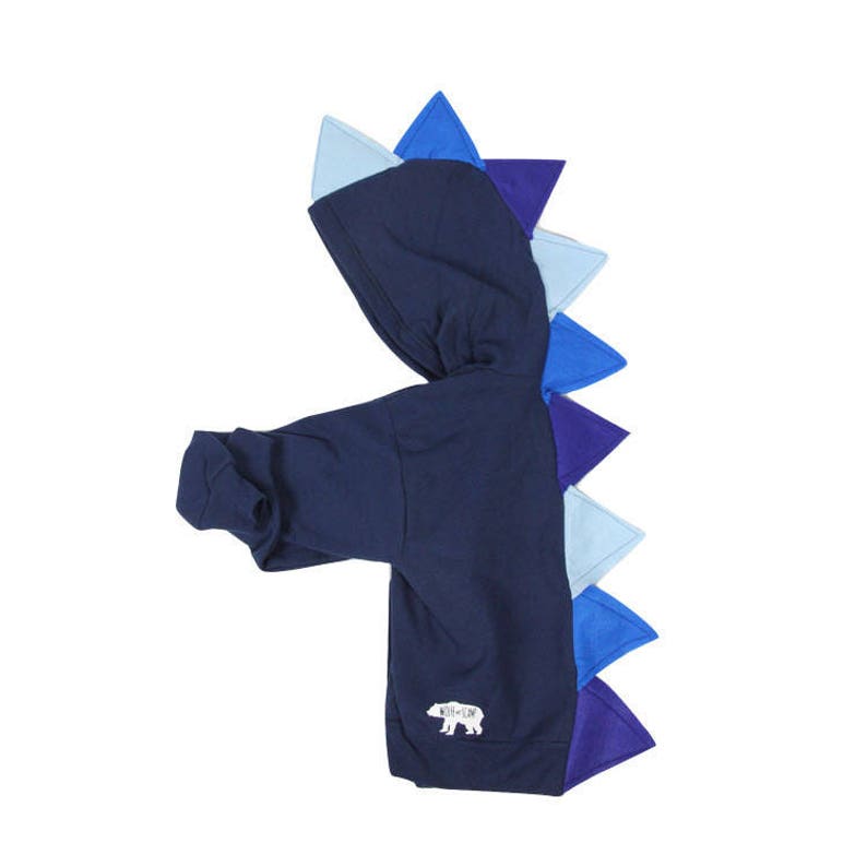 Toddler dinosaur costume, blue dinosaur hoodie, navy ombre sweatshirt, boy dino hoodie, kids Christmas, unique Halloween costume, kids gift image 1