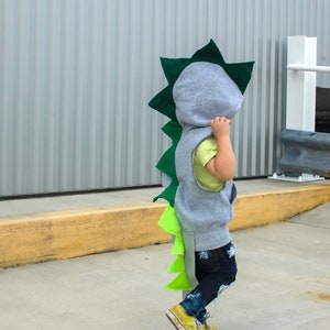 Kids Dinosaur Hoodie Sweatshirt, green dinosaur, boy spike shirt, dino hoodie with tail,  toddler Christmas present, dinosaur birthday gift