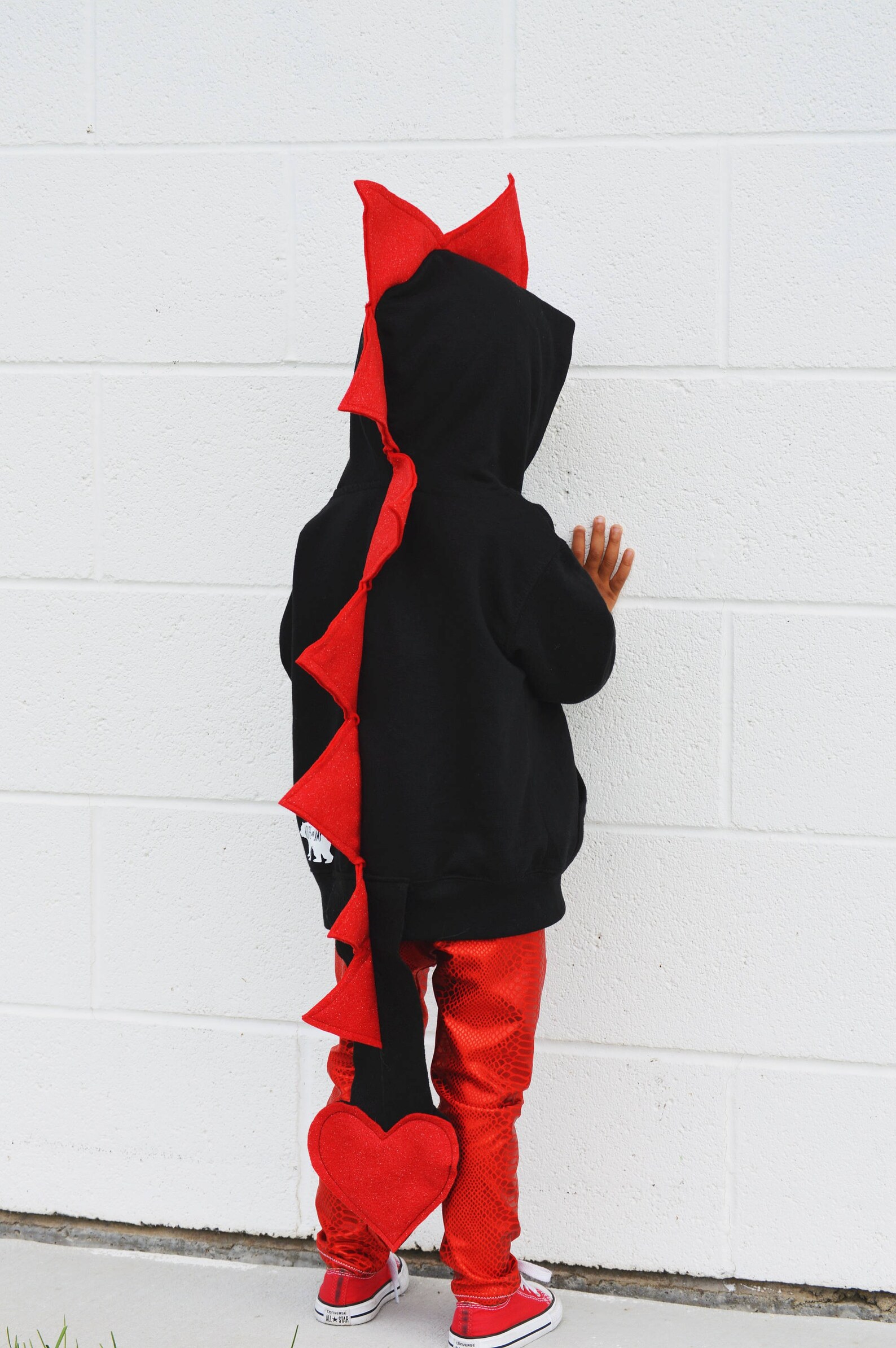 Red Chinese Dragon Hoodie Dress