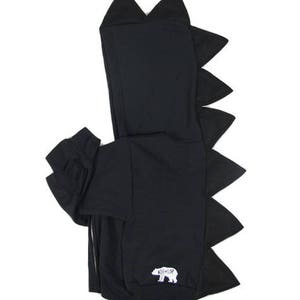 Dinosaur Hoodie, black dino hoodie, toddler zip up jacket, kids Halloween costume, dinosaur birthday party, kids dinosaur gifts image 5