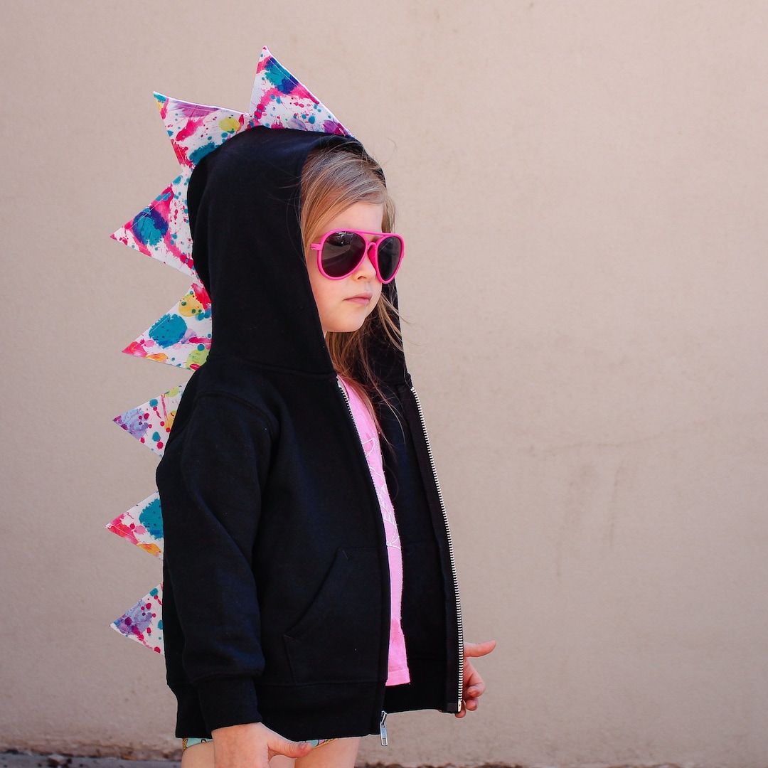 RAINING DINOSAUR GIRLS FLEECE SWEATSHIRT JOGGER SET - YELLOW