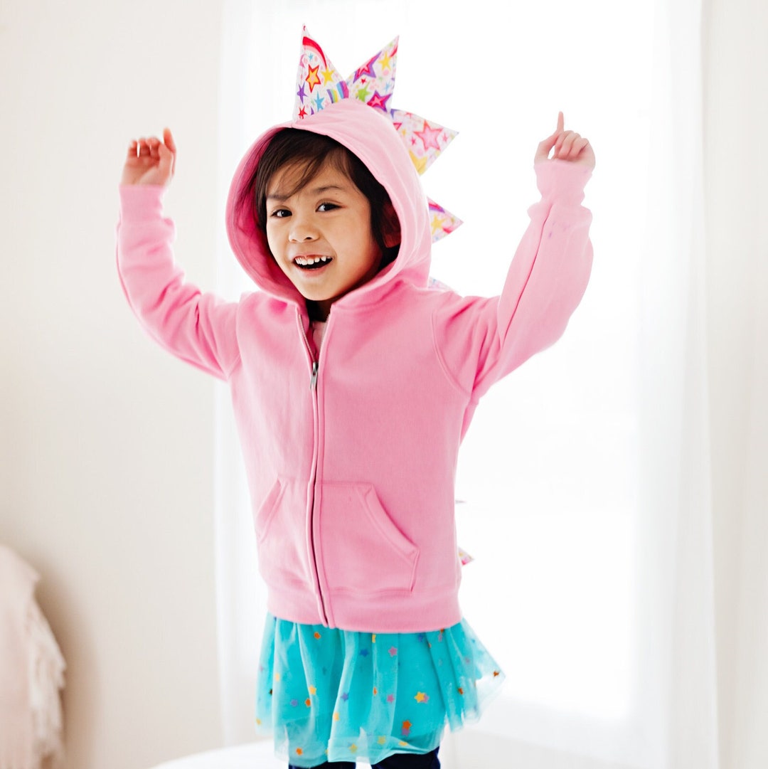 Pink Dinosaur Hoodie for Girls Girl Dinosaur Costume Etsy