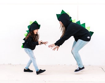Matching hoodies, adult Dinosaur Hoodie, adult dinosaur costume, adult dinosaur shirt, dinosaur sweatshirt, cosplay, father and son, gifts