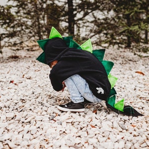 Dinosaur hoodie, green dinosaur, boy spike sweatshirt, dino hoodie with tail, toddler, Halloween costume, dinosaur birthday gift, kids gifts