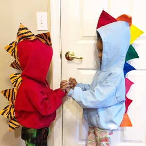 Bright Rainbow Dinosaur Hoodie, Dinosaur Costume, Blue Sweater, Toddler Hoodie, Rainbow, Birthday Gifts, Kids Gift, Christmas, READY TO SHIP image 5