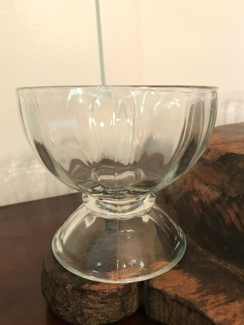 Vintage Large Libbey Clear Glass Pedestal Dessert Dishes or Etsy