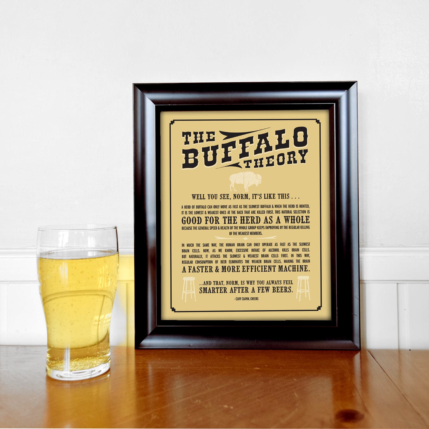 Beer Poster Download | Beer Lover | Beer Decor | Digital Download | TV Show  Cheers | Man Cave | Cliff Clavin | 8x10 Buffalo Theory Poster - Etsy, image size:1500x1500