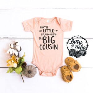 Ich bin vielleicht klein, aber ich werde ein großer Cousin Baby Bodysuit,I kann klein sein, aber ich werde ein großer Cousin Shirt Schwangerschaftmitteilung sein