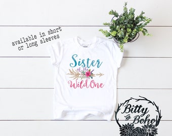 Sister of the Wild One Birthday Shirt, Sister of the Birthday Girl Shirt, Woodland Birthday Shirt, Antler Birthday, Matching Birthday Shirts