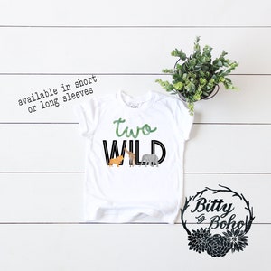 Two Wild Shirt, Zoo Birthday Boy Shirt, Second Birthday Shirt, 2nd Birthday Shirt, Zoo Birthday Shirt, Boho Birthday Shirt, Toddler Boy