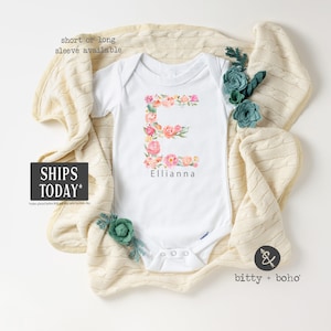 Body personalizado para bebé®, Body personalizado, Regalo personalizado para bebé, Body con nombre, Regalo para baby shower, Ropa para niña, Conjunto para llevar a casa, Monograma