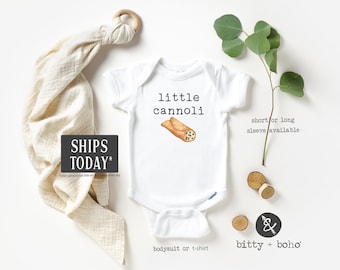 Little Cannoli Onesie®, Pastry Onesie, Hipster Baby Bodysuit, Funny Baby Onesies, Italian Onesie, Cute Baby Gift, Food Onesie, Dessert Shirt