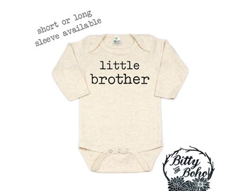 Little Brother Baby Bodysuit, Boy Baby Shower Gift, Gender Reveal Shirt, Little Brother Bodysuit, Little Brother Shirt,Oatmeal Baby Bodysuit