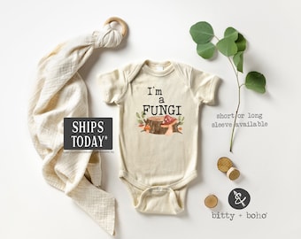 Mushroom Baby Bodysuit, Hippie Baby Bodysuit, I&#39;m a Fungi, Cute Baby Clothes, Baby Boy Clothes, Hipster Baby Clothes,Minimalist Baby Clothes