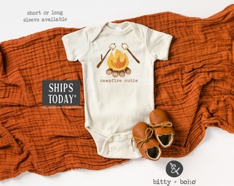 Camping Baby Bodysuit, Campfire Cutie Baby Bodysuit, Cute Baby Clothes, Baby Boy Clothes,Hipster Baby Clothes, Minimalist Baby Clothes,Smore