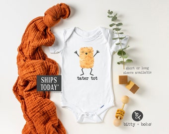 Tater Tot Baby Onesie®, Hipster Baby Bodysuit, Funny Baby Onesies, Unique Baby Gift, Unisex Baby Clothes, Fast Food Onesie, Foodie Onesie