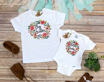 Big Sister Little Sister Outfits, Big Sister Shirt, Little Sister Onesie®, Cute Baby Clothes, Baby Girl Clothes, Sister Gifts, Family Shirts