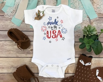 4th of July Onesie®, 4th of July Baby Outfit, Fourth of July Baby Outfit, Made in USA Baby Bodysuit, Made in the USA shirt, America Onesie