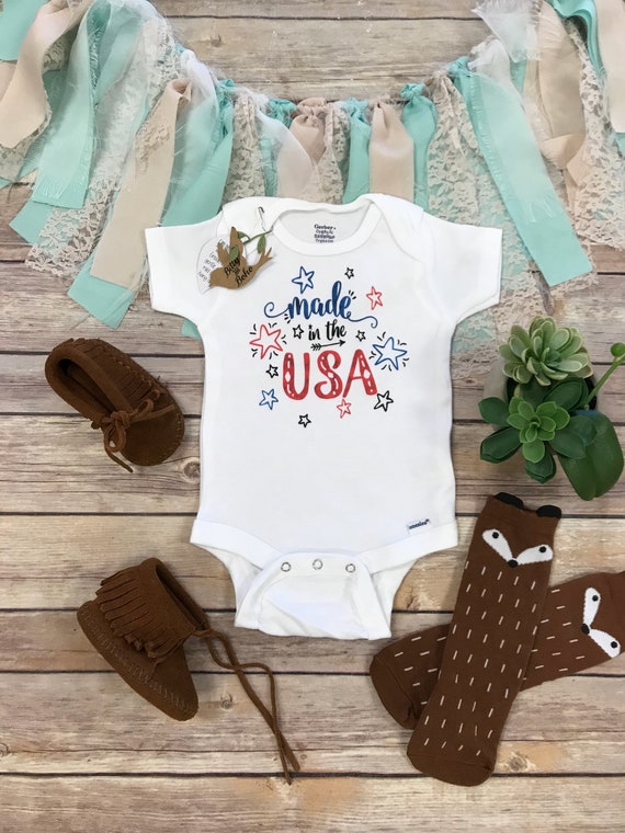 4th of July Onesie®, 4th of July Baby Outfit, Fourth of July Baby Outfit, Made in USA Baby Bodysuit, Made in the USA shirt, America Onesie