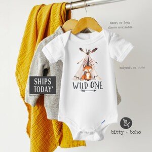 First Birthday Boy, Wild One Onesie®, Fox Birthday Shirt, Woodland Birthday, First Birthday Outfit Boy,Woodland Fox Birthday Party One Shirt