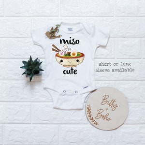 Miso Cute Onesie®, Baby Shower Gift, Unisex Baby Clothes, Baby Boy Clothes, Funny Onesies, Sushi Onesie, Cute Baby Onesies, Hipster Baby image 5